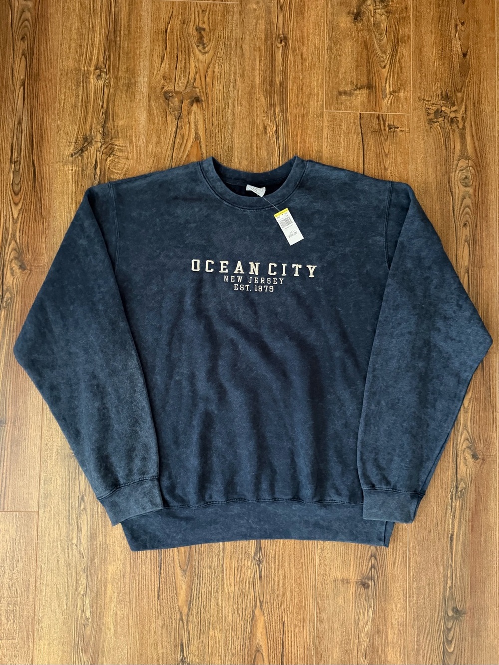 Relax Men's Crewneck Sweatshirt Embroidered Logo Graphic XXL Blue Pullover